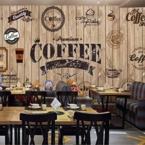 Impression murale dans un café