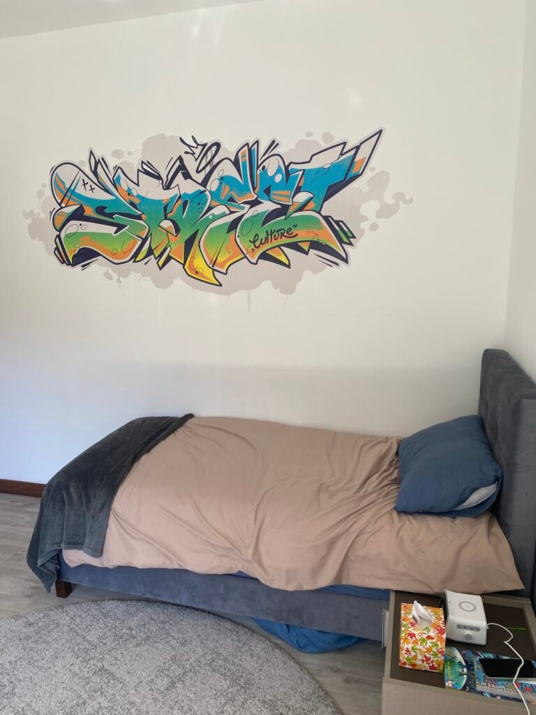 graffiti, chambre enfant, moderne